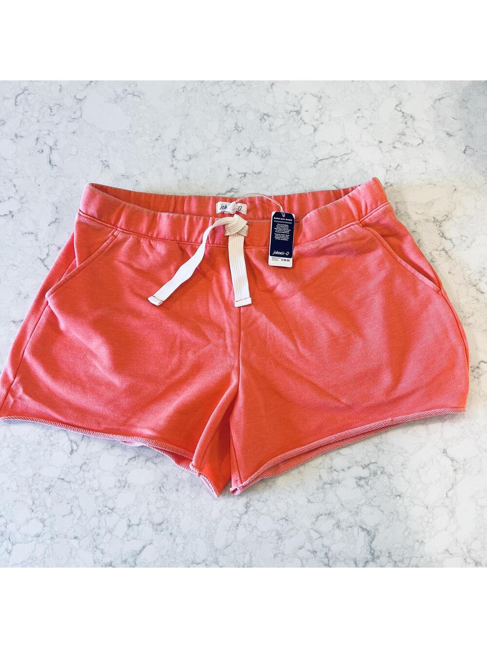 Johnnie-o Everyday Cotton Sweatshorts Hot Coral Orange NWT Large - Picture 2 of 7
